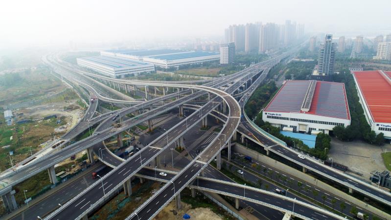 合肥繁华大道集贤路互通立交下月底全线通车(航拍图)